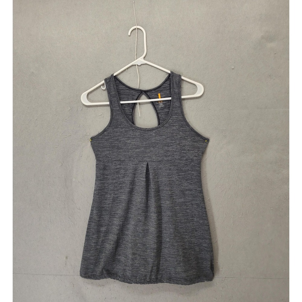 Lucy Athletic Tank Top Womens Medium Gray Keyhole Back Stretch Yoga Running Gym